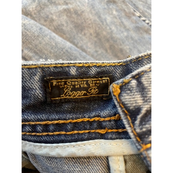 AKOO Denim Jeans‎ Mens 44 Logger Fit Blue Distressed - Picture 6 of 14